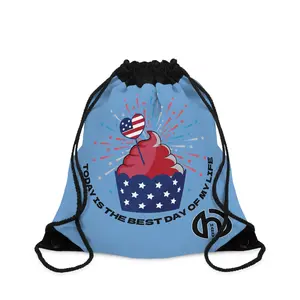HarryO Today Is The Best Day of My Life Drawstring Gymsack USA BLUE