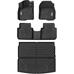 YITAMOTOR Floor Mats & Cargo Liner Fit for Honda CR-V 2025 2024 2023, All Weather TPE Custom Fit CRV (Include Hybrid Models) Floor Liners with Cargo Mat (Upper Position) Full Set, Black Protector