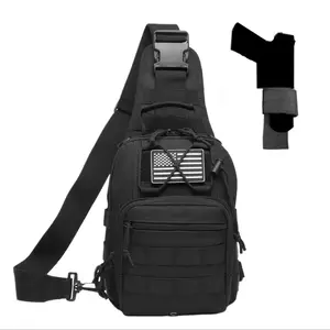 Outdoor tactical messenger bag, multi-functional sports chest bag, large capacity, multiple compartments, Molle, EDC, portable military shoulder bag, adjustable shoulder strap, suitable for travel, camping, hiking, daily carry, unisex, Christmas gift
