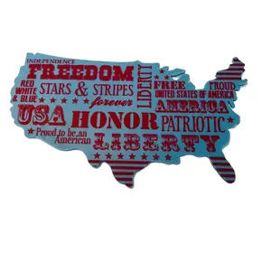 U.S.A Cake Topper - Patriotic Design 4" x 6" for Cakes - Simple & Distinctive Decoration Featuring U.S.A Outline