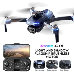 GT8 Flagship Gift Set, Christmas Present, LCD Battery Display Drone, Ultra-Distance Alert, Suitable for Adults and Teens, Automatic Obstacle Avoidance, Ultra-Long-Range Control, One-Button Takeoff, Flips, Quadcopter with Extra-Large Battery Capacity