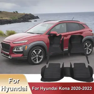LHD Car Floor Mats For Hyundai Kona 2020-2022 Car Accessories Hot Sale 3 pcs/set Cover Auto Interior Foot Pads Carpets Sets