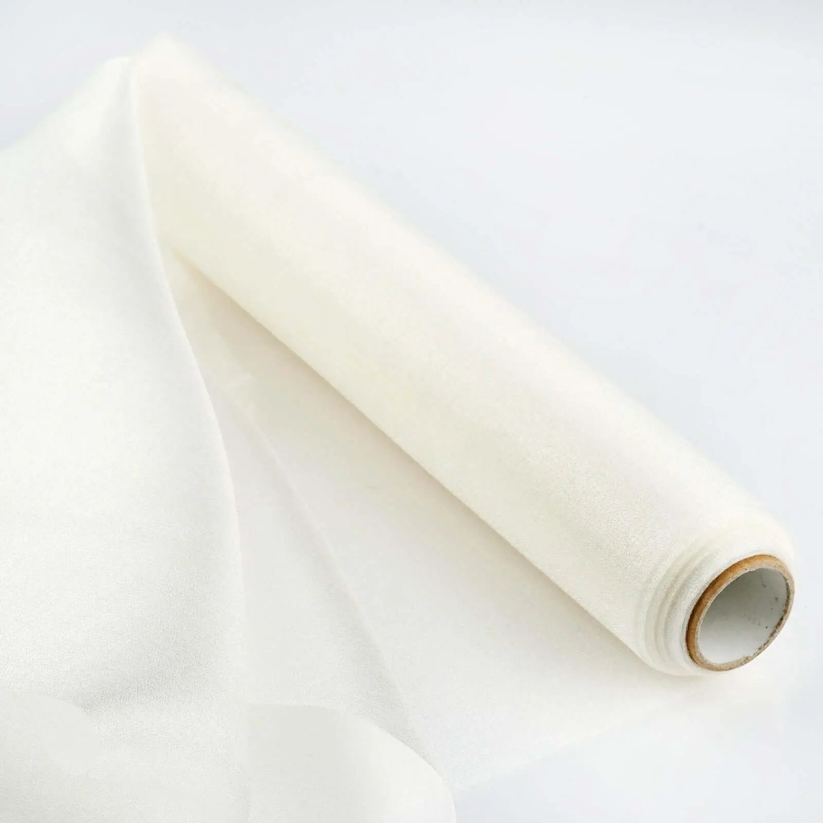 Ivory Semi Sheer Chiffon Fabric Bolt - Sheer Design, 12"x10yd, for DIY Crafts, DIY Voile Drapery, Arches, Gowns