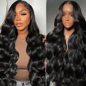 Body Wave Lace Front Wigs Human Hair 13x4 HD Lace Front Wigs Human Hair Glueless Wigs Human Hair Pre Plucked Frontal Wigs Human Hair for Women 180% Density Body Wave Wig with Baby Hair
