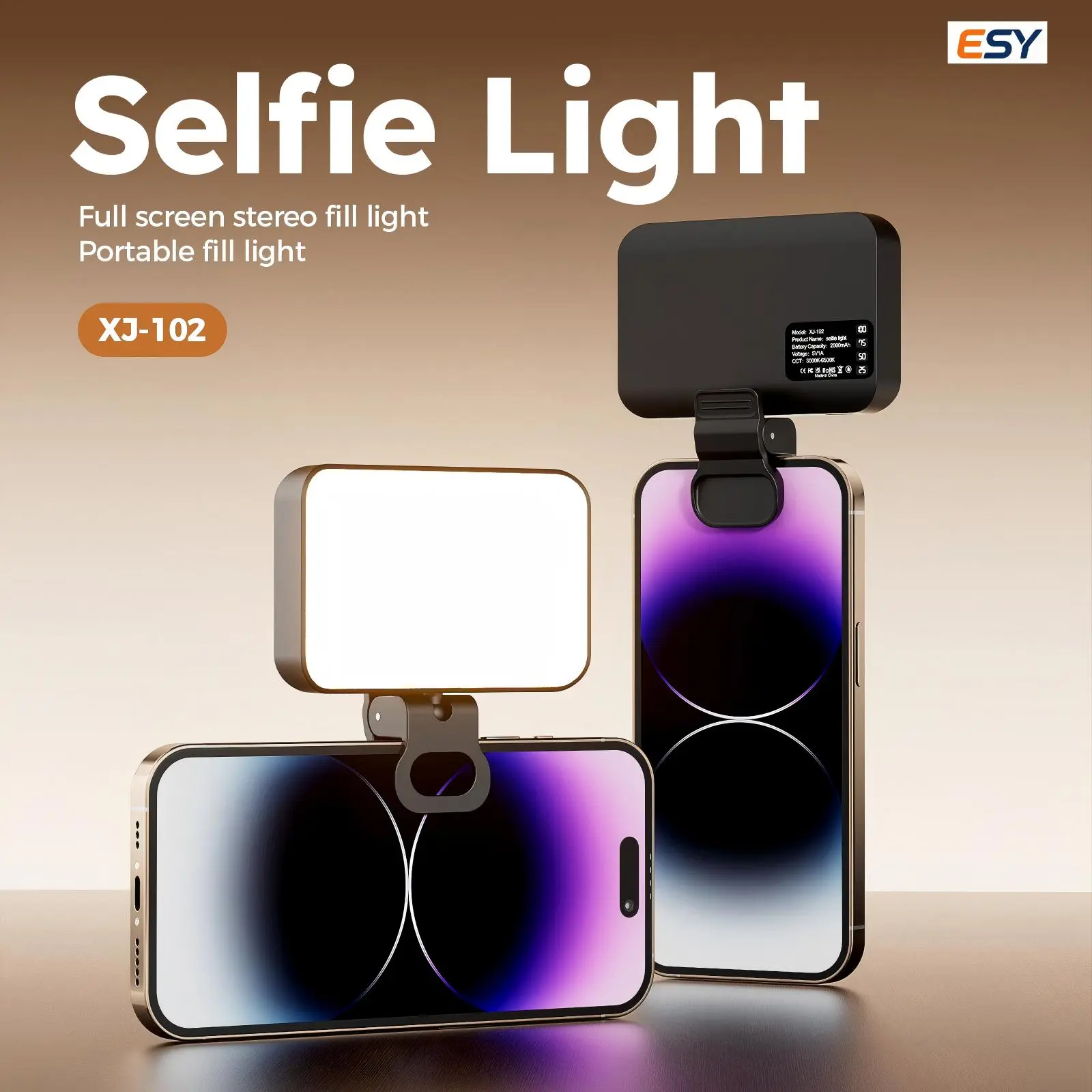 Portable LED Selfie Light, Selfie Led Lights, 3Lighting Modes, Clip-On Fill Light, Ideal forPhones & Computers, Makeup, Zoom, LiveStreaming, Vlogging, LED Selfie Accessories