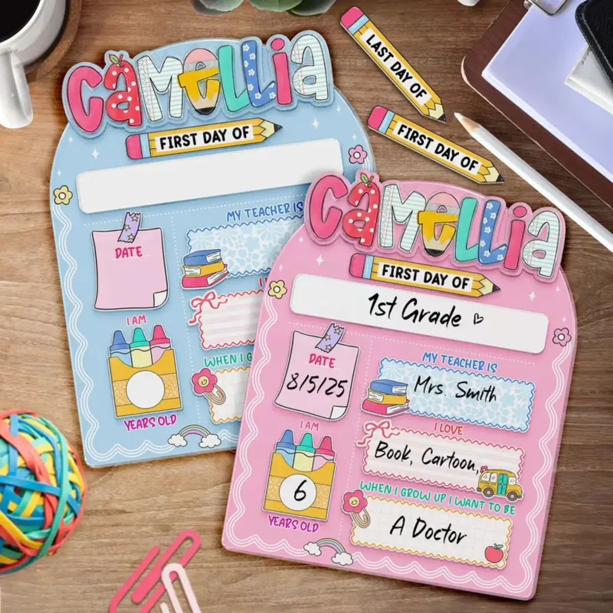 [SEND YOUR NAME VIA MESSAGE] Customized Back to School Sign, Personalized First Day of School Sign, Last Day of School Sign, Back to School Photo 1st Day Custom Kid School Board Sign
