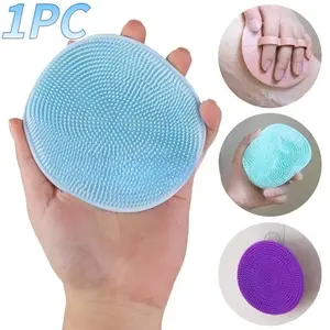 Silicone Body Brush, Natural Silicone Bristles Exfoliating Massage Shower Brush, Bathroom Accessory for Home Use, Exfoliating Shower Cleaning Brush, Shower Scrub Brush