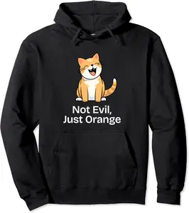 Not Evil, Just Orange | Orange Cat Pullover Hoodie - Yoandymira Shop 88B0CKS6J4H9