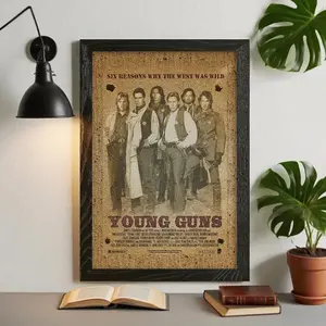[Sale off up to 65%] [No frame, Free Ship] Wild West YOUNG GUNS Kiefer Vintage Movie Poster, HD canvas print, Home decor, Art Collectibles,Poster gift, Wall art, Unframed