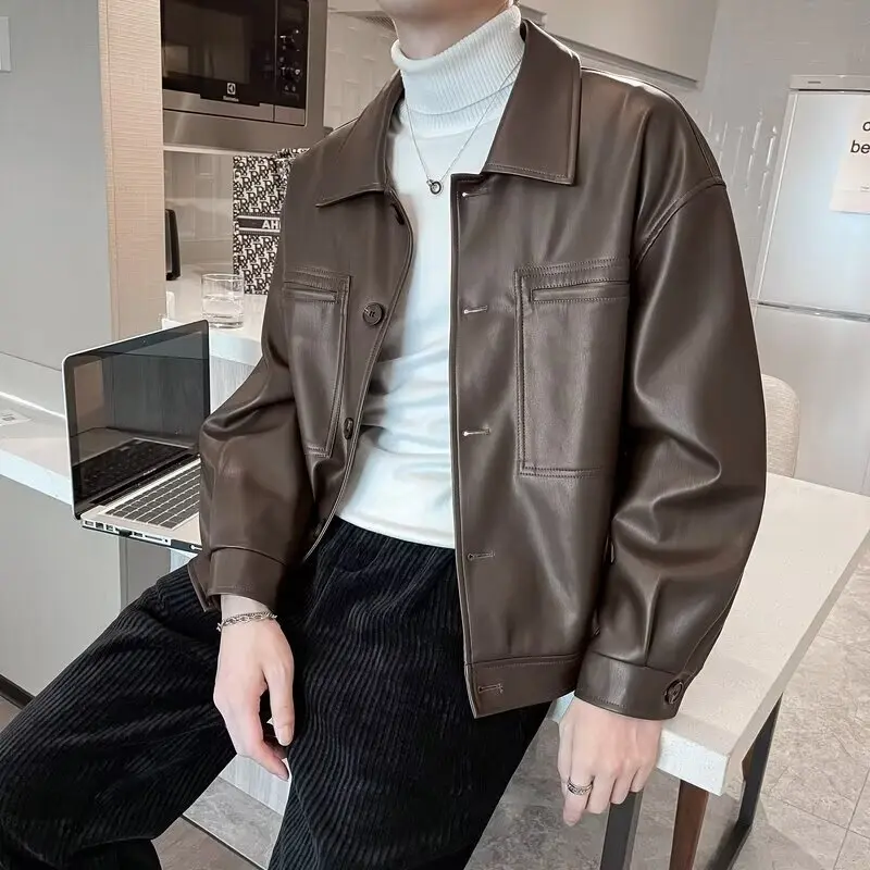 A15 brown (button leather jacket)