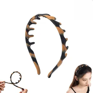 Silicone U Shape Fashion Tooth Hair Comb Headband, 2025 New Zig Zag High Cranium Head Bands for Women's Hair Non Slip, Reversible Korean Headbands with Teeth (Amber, 1 Count (Pack of 1))