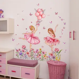 A set (30*90cm*3pcs) of fairy dance 2D flat wall stickers, home decoration self-adhesive wall stickers, Decorative Stickers, MG13509-KN