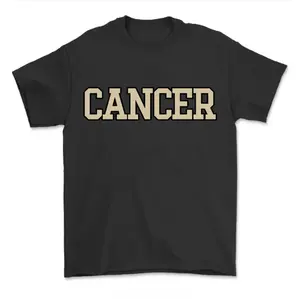 Cancer Zodiac T-Shirt Minimalist Cancer Text Graphic Tee Simple Astrology Shirt for Women Men Casual Streetwear Unisex Cotton Shirt