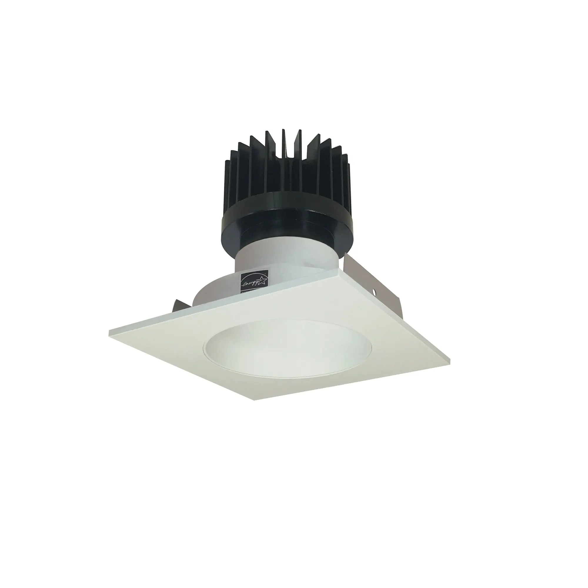 Nora Lighting 4" Iolite LED Square Reflector with Round Aperture, 4000K, White Reflector / White Flange, NIO-4SNDC40XWW/HL