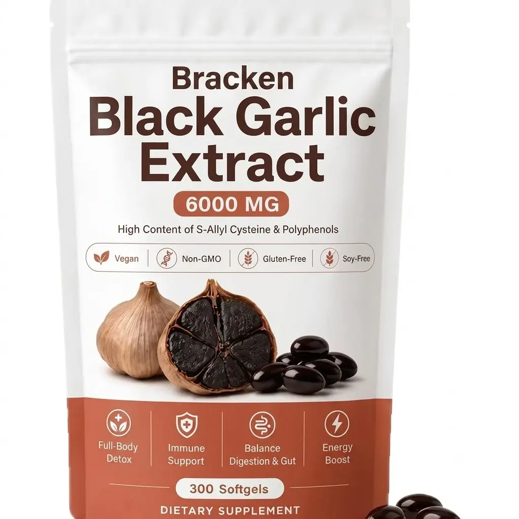 Odorless Black Garlic Extract 6000mg Softgels Immune Support 300 Ct