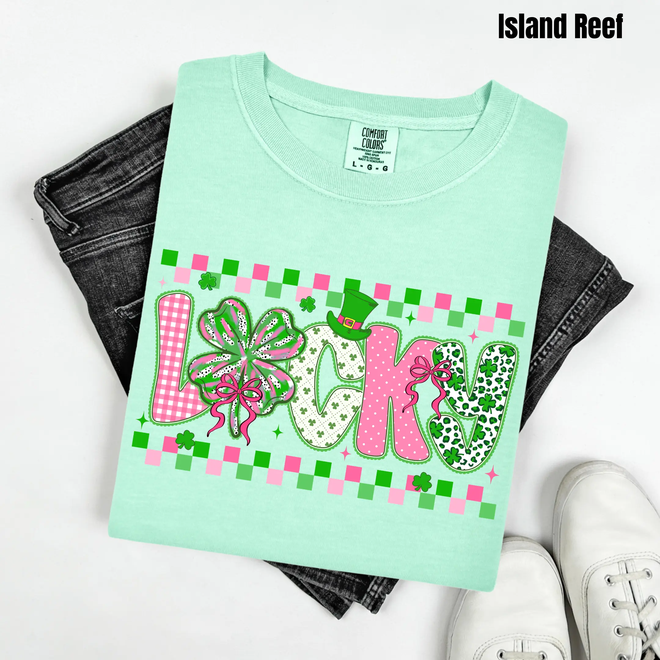Lucky Pattern Mix Comfort Colors T-Shirt 'NLB'