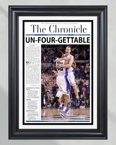 2010 Duke Blue Devils “Unfourgettable” NCAA College Basketball National Champions Framed Front Page Newspaper Print