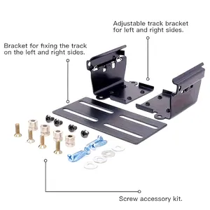 Quick release kit for mobile radio transceiver installation bracket, featuring a roller rail design, suitable for various radio installations.