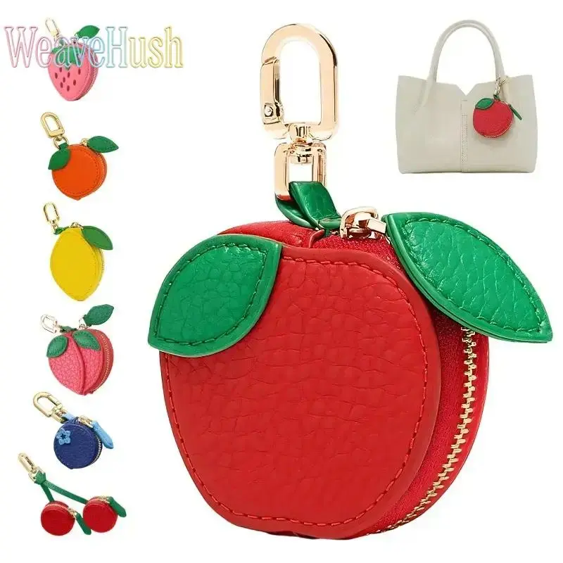 Kawaii Strawberry Plush Bag Charm - Cute Luggage Keychain Accessory, Lightweight Fruit Decoration for Teens, Travel Bag Purse Accent, Women