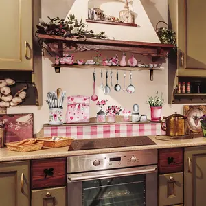 A new style pink kitchen utensil wall sticker for bedroom, living room, and bathroom background wall - wall sticker for beautification and decoration, Decorative Wall Sticker, M12082