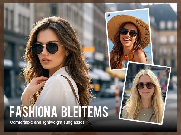KIMORN Female Active Women's Polarized Aviator Sunglasses - Hair-Safe Tangle-Free Full Rim Metal Frame, UV400 Protection, Outdoor Sports Driving Accessories for Women