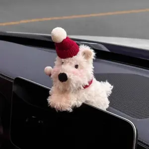 Cute Plush Dog Car Gear Shift Cover, Kawaii Fluffy Dog Decoration, Cute Car Interior Accessory, Gift for Her/him, Polyester Material