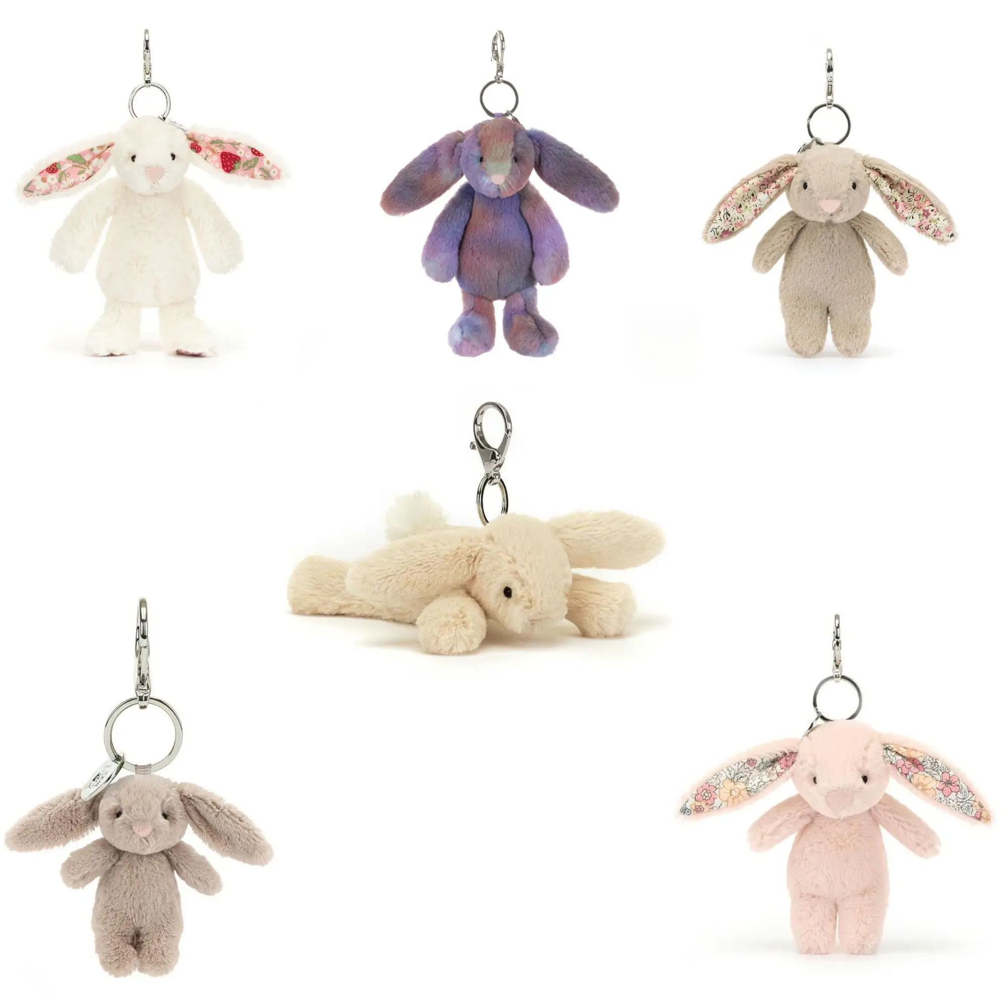 Jellycat Cute Rabbit Bag Charm Collection - Ultra Soft Cuddly Stuffed Animal, Adorable Serpent Teddy for Kids & Babies, Unique Birthday & Christmas Gift, Cozy Nursery Decor & Collectible Plush
