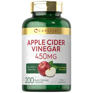 Carlyle Apple Cider Vinegar Capsules | 450mg | 200 Pills | ACV Supplement | Non-GMO, Gluten Free