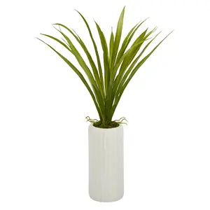 19” Grass Artificial Plant in White Planter 19” Grass Artificial Plant in White Planter