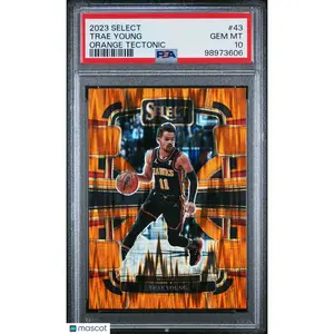 Trae Young 2023 Panini Select Orange Tectonic #43 PSA 10
