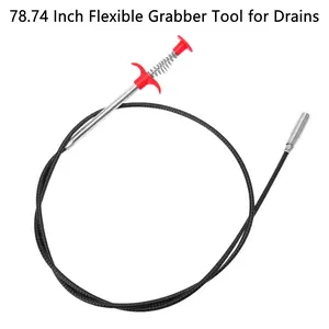 Flexible Grabber Claw Pick Up Reacher Tool with 4 Claws Handheld Drain Cleaner with Grip Handle Multi-Purpose Bendable Hose Pickup Reaching Assist Tool for Litter Pick,Home Sink,Drains,Toilet