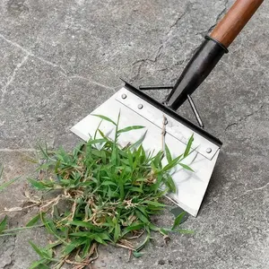 Stainless steel garden shovel-flat head, Garden hoe, multi-functional weeding tool, smooth surface, waterproof, Durable gardening tools, suitable for yard weeding and household cleaning