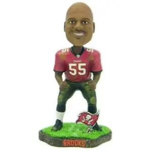 Tampa Bay Buccaneers Derrick Brooks Game Worn Forever Collectibles Bobblehead, Derrick Brooks Tribute, Game Look, Grass Stain
