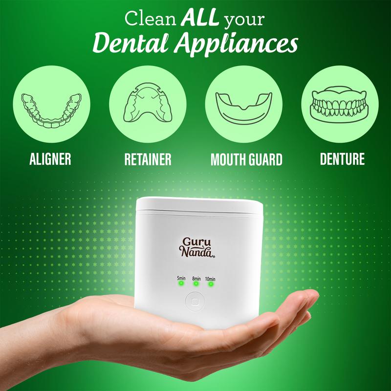 GuruNanda Retainer & Denture Cleaning Pod with UV for Dentures ...