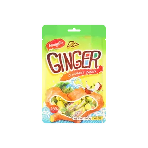 Nanguo Ginger Coconut Hard Candy - 200g Bag, Authentic Chinese Snack, Sweet & Spicy Flavor