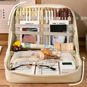 Large Capacity Pencil Case, 1 Count Stationery Bag with Zipper, Stylish Cosmetic Storage Bag, Portable Art Materials Organizer for Office and School