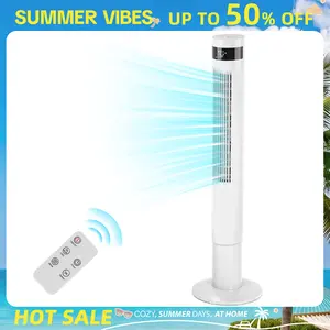 【NOT AC】Antarctic Star 43 Inch Tower Fan - Portable Electric Oscillating Fan with Remote Control, Quiet Operation, 3 Speed Settings & 12H Timer, Bladeless Standing Floor Fan for Bedroom & Office Summervibes[Limited Stock]