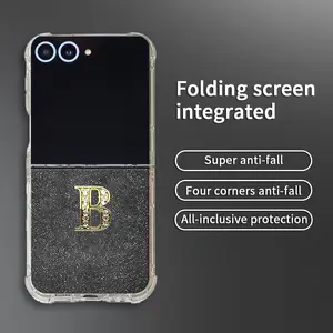 Suitable for [Galaxy Z Flip6] New high-end flashing letters environmentally friendly silicone folding mobile phone case New business simple electroplating silicone mobile phone case Affordable anti-fall and anti-fingerprint 995