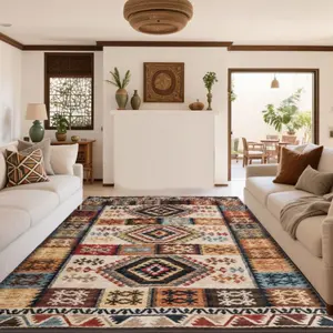comfortable printed carpet, home decorative carpet, Home Decorative Rugs, large living room carpet, bedroom carpet, bedside rug, geometric pattern rug, suitable for various scenarios such as shopping malls, cafes