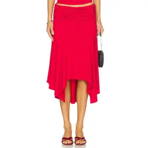 GUIZIO Soffiano Skirt in Red Love