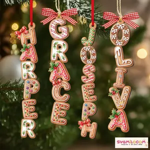 [XMAS DECOR] Personalized Gingerbread Letter Ornament, Custom Name Christmas Tag for Stockings