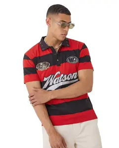 WATSON RUGBY POLO (BLACK/RED)