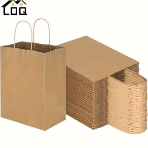 30pcs/ 20pcs/ 10pcs Brown Kraft Paper Bags with Handles, Perfect for Gifts, Favors, Grocery, Retail, Parties, Birthdays, Shopping, Business, and Craft Merchandise Take Out Sacks, Craft Supplies, Gift Packaging Bags, Retail Shopping Bags, Party Packs Bags