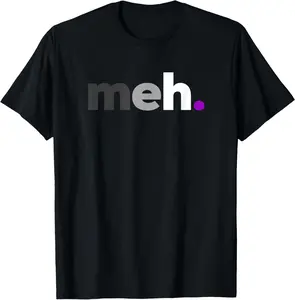 meh. Asexual Pride - LGBTQ Ace Flag - Funny LGBT Asexuality Casual Short Sleeve Cotton T-Shirt