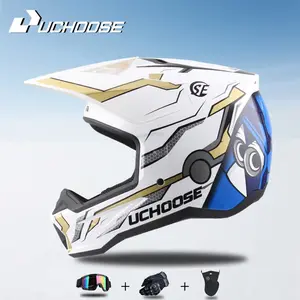 Off-Road Helmet for Kids and Teens, Half-Open Design with Brim, Unisex Adventure Helmet, Suitable for Motorcycle Travel and Commuting, Includes Goggles