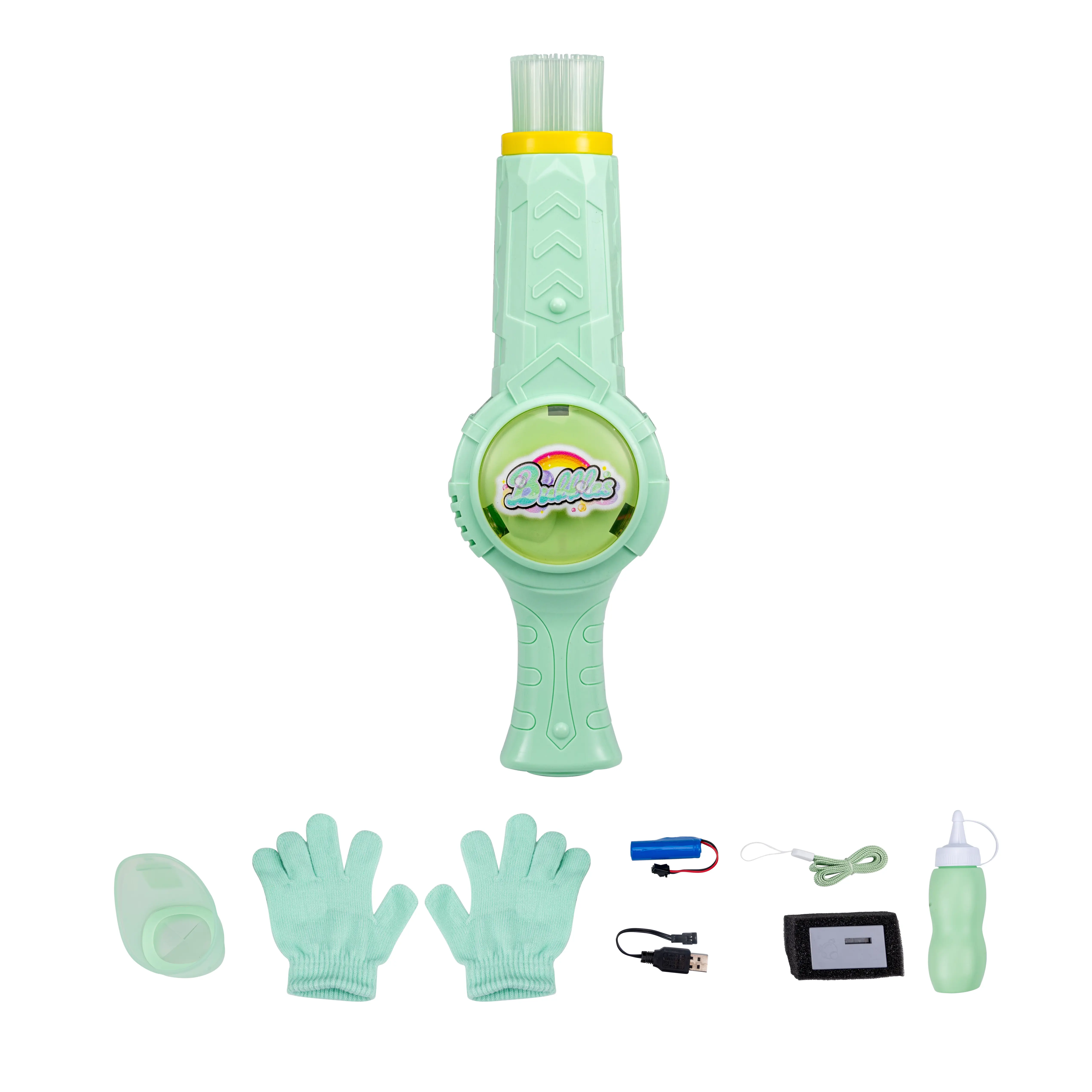 #69 Smoke Bubble Wand, Bubble Blower Toy with Smoke Effect, Automatic Bubble Machine, LED Light-Up Bubble Gun, USB Rechargeable Outdoor Toy for Kids Boys Girls