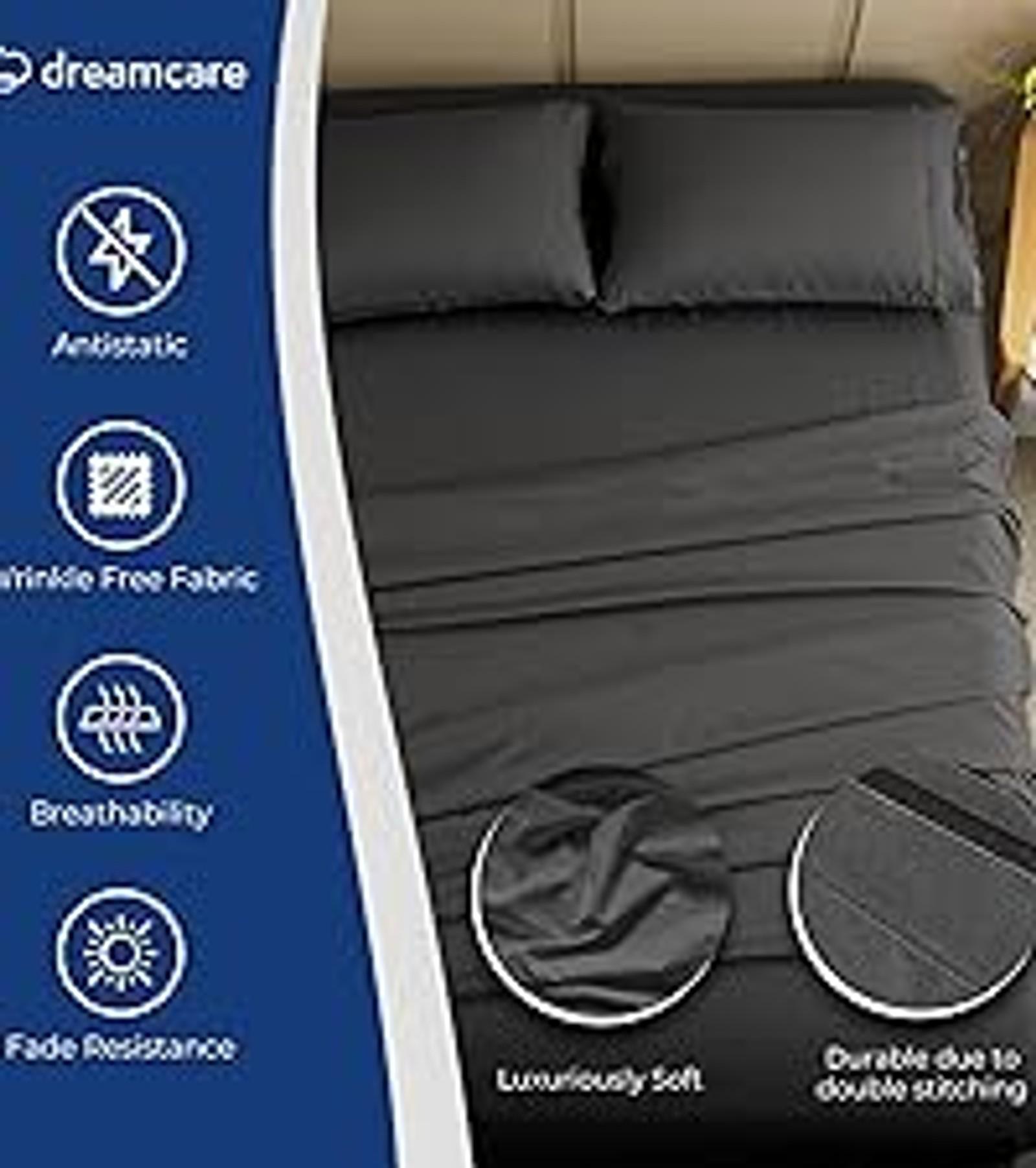 DREAMCARE California King Sheet Sets - 6 pcs Breathable Cooling Bed Sheets - up to 21" Extra Deep Cal King Sheets with Side Pockets - Extra Soft 100% Brushed Hypoallergenic Hotel Luxury Bedding Brgndy