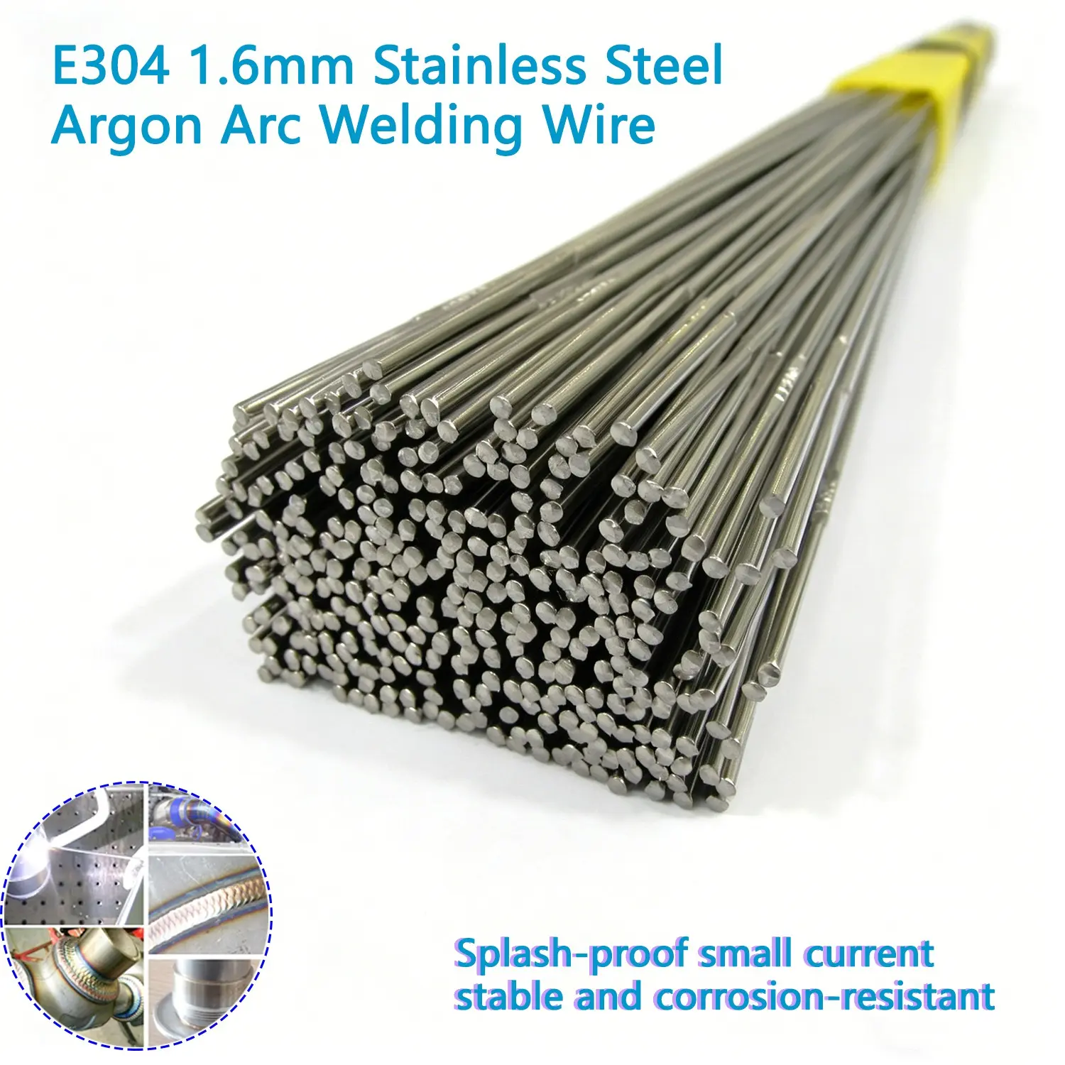 50PCSE304 diameter 1.6mm length 33cm stainless steel argon arc welding wire stainless steel TIG welding rod TIG filler welding equipment tool wire welded seam bright and beautiful Welding Accessory