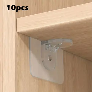 10pcs Shelf Support Nail, Self Adhesive Bracket, Shelf Board Supporter, Strong Partition Pin For Home Wardrobe Cabinet Bookshelf, Sturdy Bracket