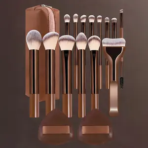 Professional Makeup Brush Set, Makeup Brushes Kit, Metal Frame, Includes Eyeshadow Brush, Blush Brush, Foundation Brush, Suitable for Women and Girls